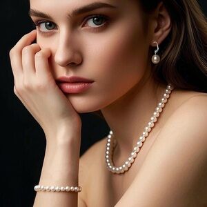 Elegant Pearl Jewelry Set Faux pearls NWT